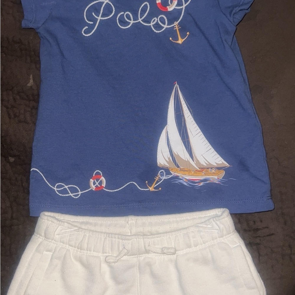 Polo by Ralph Lauren Blue and White Kids Matching Set